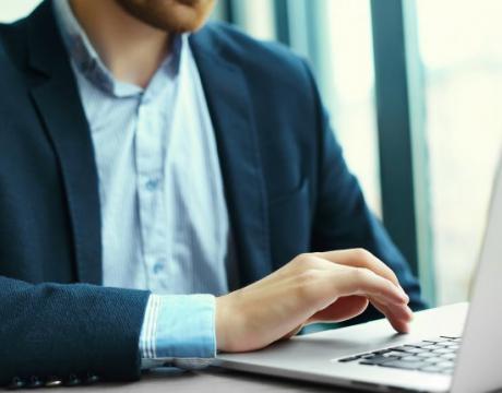 business person on laptop